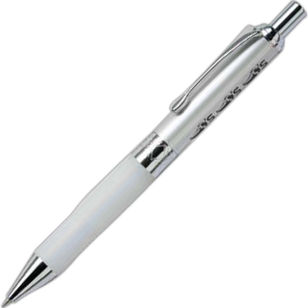 Solid brass click-action ballpoint pen with a colorful metallic cap, frosted... from ASI 68190 Lungsal / Lungsal