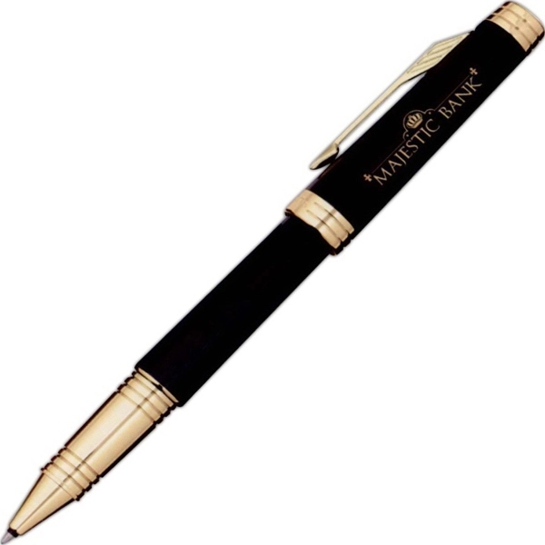 Lacquered roller ball pen with precious metal trim... from ASI 84833 Newell Custom Writing Instruments / Newell Brands