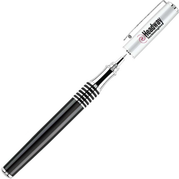 Cap-off rollerball pen with a chrome clip and accents, a silver... from ASI 68190 Lungsal / Lungsal