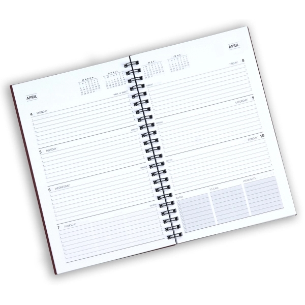 Wire Bound Weekly/monthly planner with a leatherette cover.... from ASI 48575 Datamax International Inc / The Datamax Collection