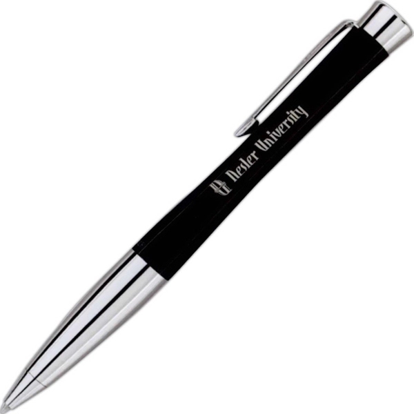 Gel pen with chrome plated trim fitted with medium point black... from ASI 84833 Newell Custom Writing Instruments / Newell Brands