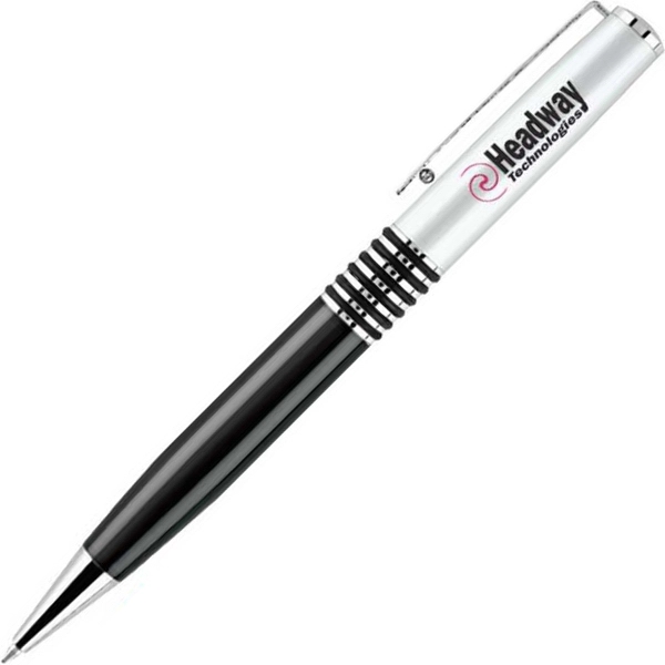 Twist-action ballpoint pen with a chrome clip and accents, a silver... from ASI 68190 Lungsal / Lungsal