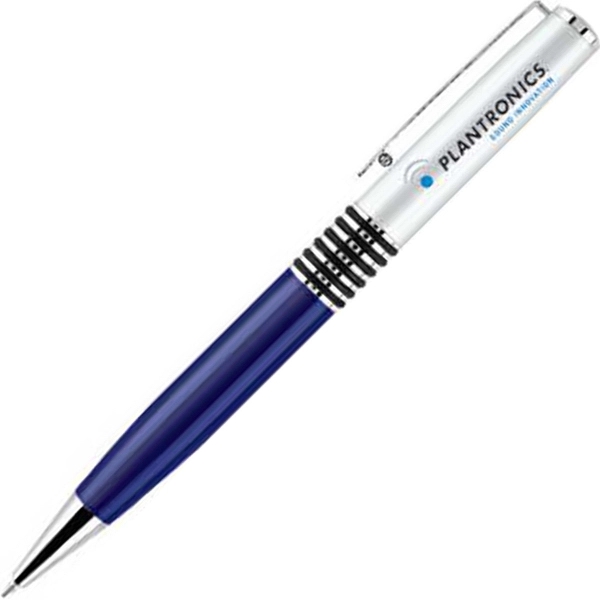 Twist-action ballpoint pen with a chrome clip and accents, a silver... from ASI 68190 Lungsal / Lungsal