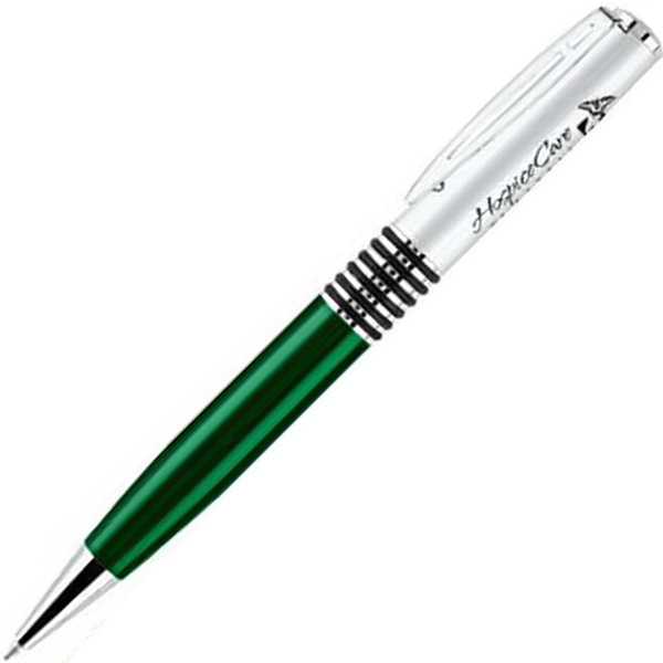Twist-action ballpoint pen with a chrome clip and accents, a silver... from ASI 68190 Lungsal / Lungsal