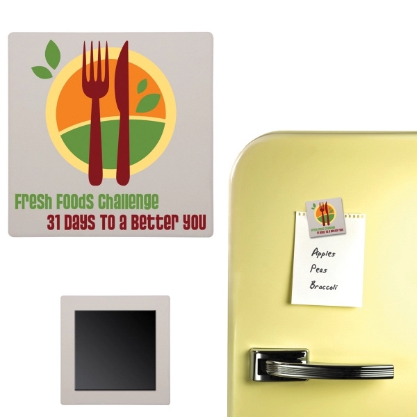 Square shaped stone magnet with imprinted graphics.... from ASI 62190 Illini