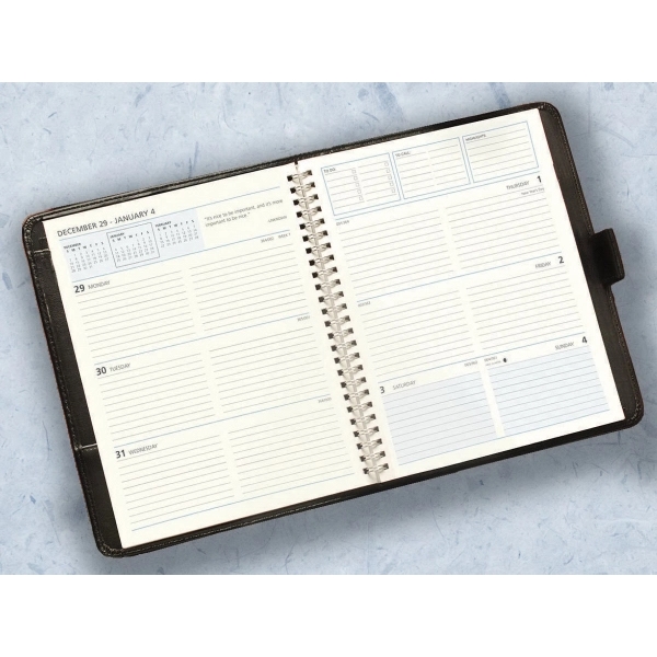 Executive time manager, with a luxurious hand sewn simulated leather cover... from ASI 48575 Datamax International Inc / The Datamax Collection