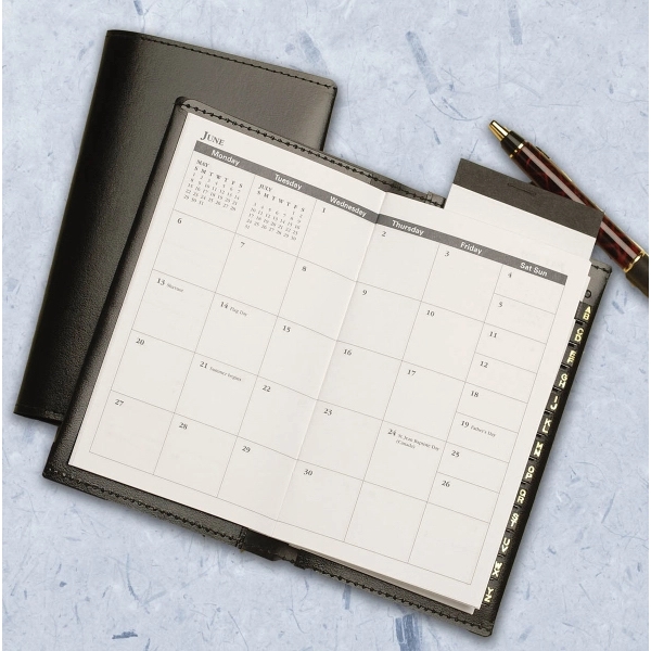 Pocket monthly planning system with sewn simulated leather cover.... from ASI 48575 Datamax International Inc / The Datamax Collection
