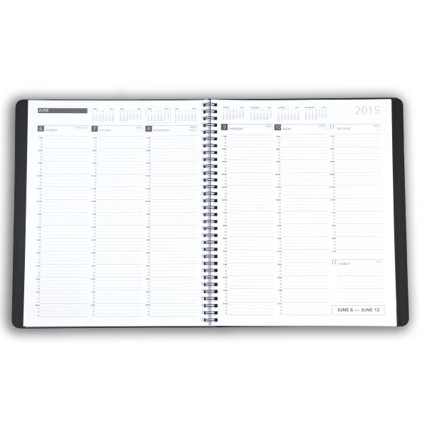 Full size weekly appointment planner with a 1 piece wraparound leatherette... from ASI 48575 Datamax International Inc / The Datamax Collection