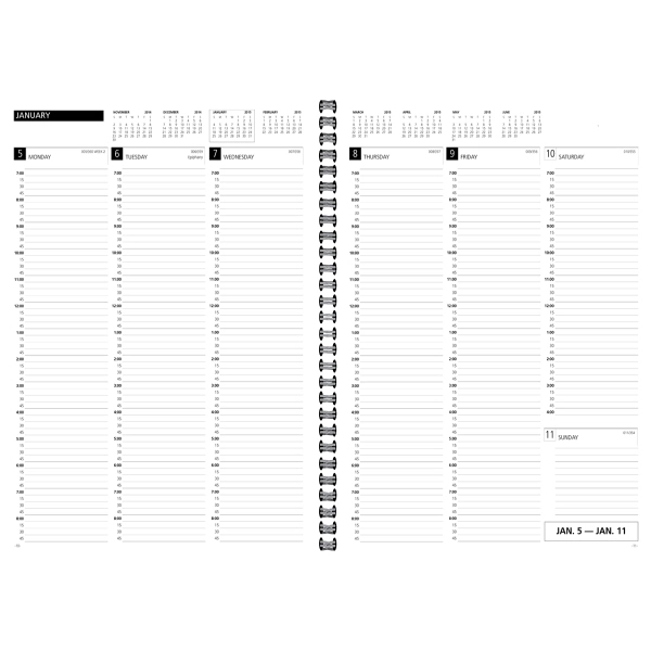 Full size weekly appointment planner with a 1 piece wraparound leatherette... from ASI 48575 Datamax International Inc / The Datamax Collection