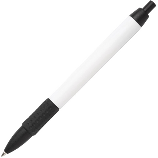 Wide body, plunger action retractable pen with diamond rubber comfort grip.... from ASI 58805 HPC Global / HPC Global