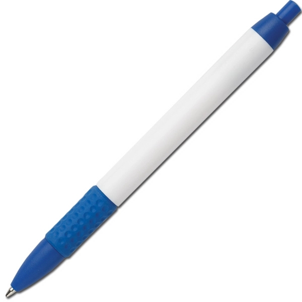 Wide body, plunger action retractable pen with diamond rubber comfort grip.... from ASI 58805 HPC Global / HPC Global