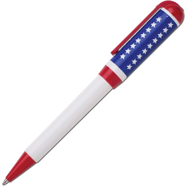 Twist action retractable pen with pre-decorated cap design... from ASI 58805 HPC Global