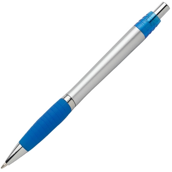 Solid colored retractable ballpoint pen with plastic construction and rubber grip.... from ASI 58805 HPC Global / HPC Global