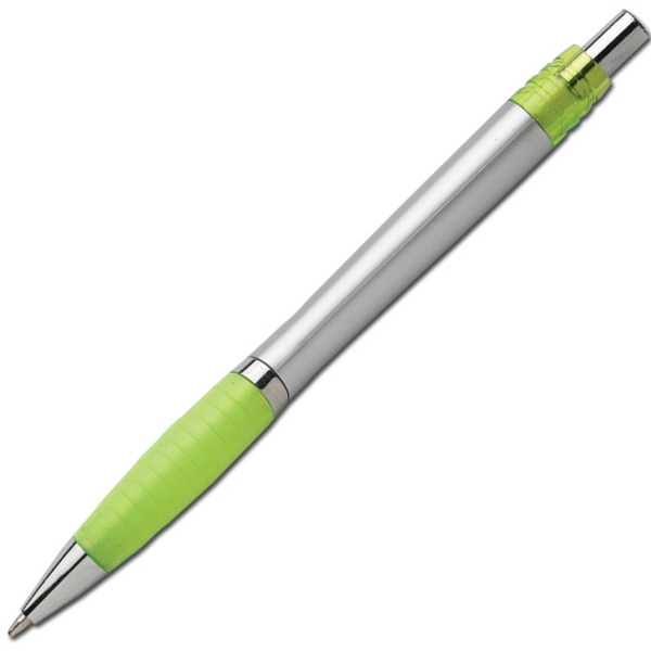 Solid colored retractable ballpoint pen with plastic construction and rubber grip.... from ASI 58805 HPC Global / HPC Global