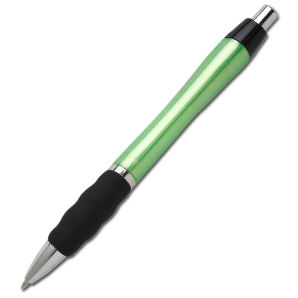 Retractable ballpoint pen with plastic contoured body and wavy soft touch... from ASI 58805 HPC Global / HPC Global