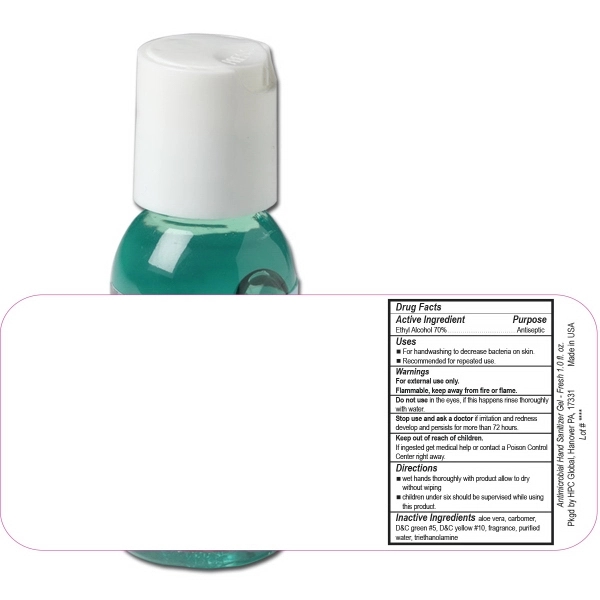 Hand sanitizing gel press-top bottle has 70% ethyl alcohol.... from ASI 58805 HPC Global