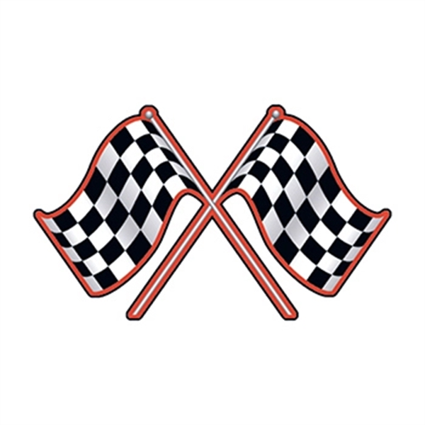 Checkered flag shaped temporary tattoo, designed to last on the skin... from ASI 43530 California Tattoos
