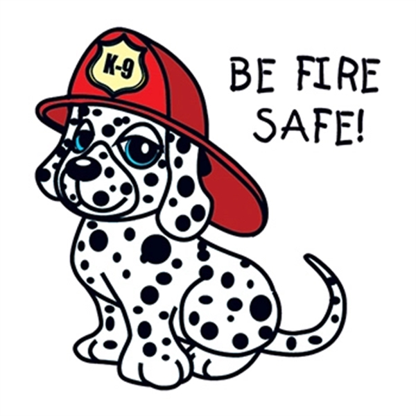 Adorable "Be Fire Safe" Dalmatian tattoo is fun for kids' safety... from ASI 43530 California Tattoos