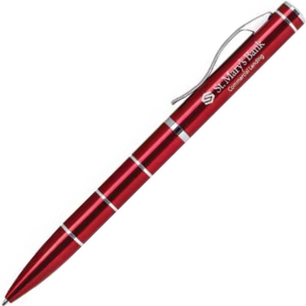 Twist-action aluminum ballpoint pen with a slim, fully burnished body, deep... from ASI 68190 Lungsal / Lungsal