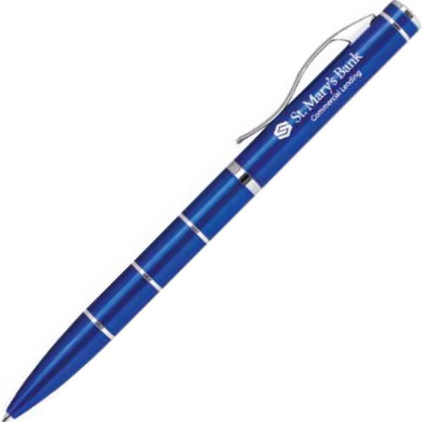 Twist-action aluminum ballpoint pen with a slim, fully burnished body, deep... from ASI 68190 Lungsal / Lungsal