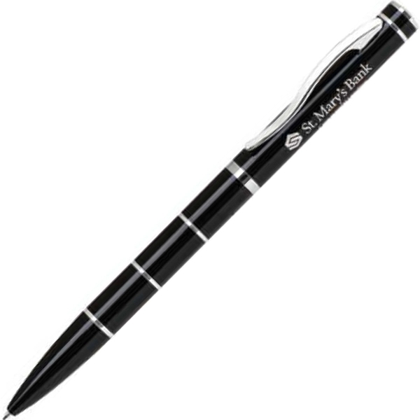 Twist-action aluminum ballpoint pen with a slim, fully burnished body, deep... from ASI 68190 Lungsal / Lungsal