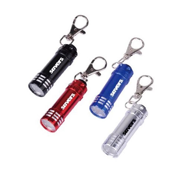 Aluminum flashlight with 3 LED lights and a key chain attachment.... from ASI 90859 Tempo Industries Inc / Tempoline