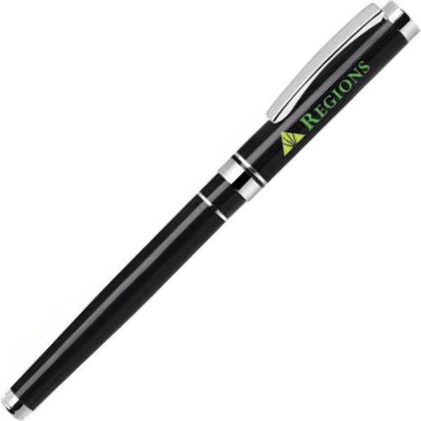 Cap-off rollerball pen available in two colors with beautiful chrome accents.... from ASI 68190 Lungsal / Lungsal