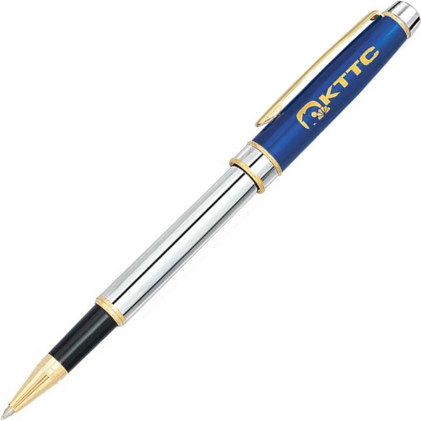 Metal cap-off rollerball pen with a sleek translucent color cap, chrome... from ASI 68190 Lungsal / Lungsal