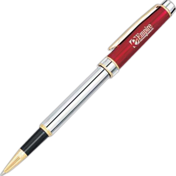 Metal cap-off rollerball pen with a sleek translucent color cap, chrome... from ASI 68190 Lungsal / Lungsal