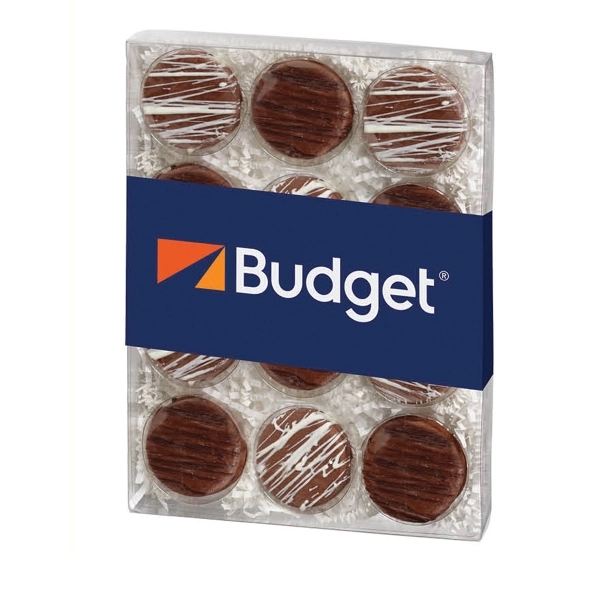 Twelve pack of chocolate covered Oreos® featuring chocolate drizzle.... from ASI 71685 Midnite Snax®
