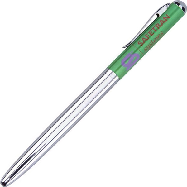 Metal cap-off rollerball pen with a translucent color cap and a... from ASI 68190 Lungsal / Lungsal