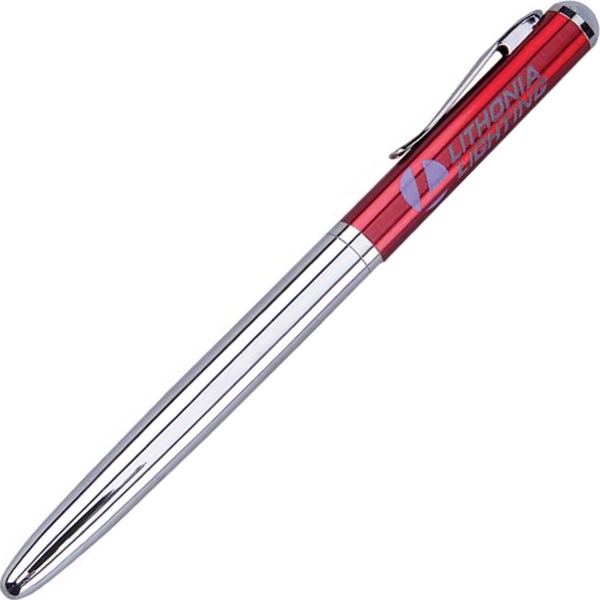 Metal cap-off rollerball pen with a translucent color cap and a... from ASI 68190 Lungsal / Lungsal