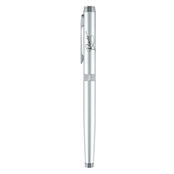 Metal Cap Off Rollerball Pen with daimond cut middle ring.... from ASI 31517 Admart Products / Admart Line