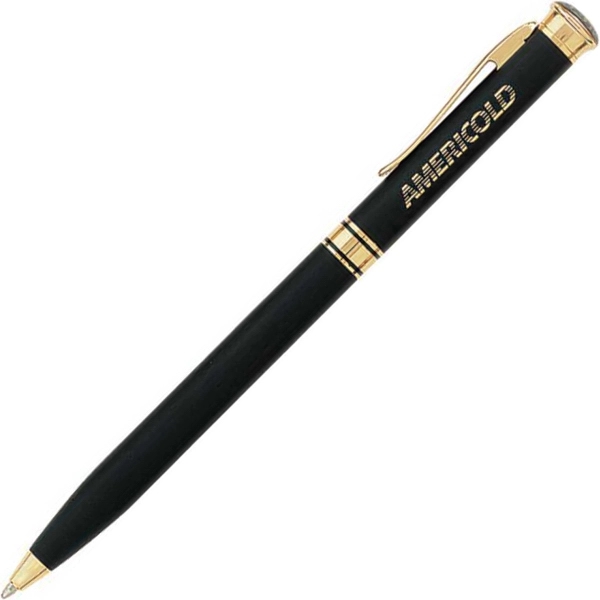 Solid brass twist-action ballpoint pen with a gold clip and trims... from ASI 68190 Lungsal / Lungsal