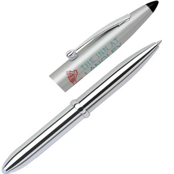 Metal cap-off ballpoint pen with a metallic colored cap, chrome-plated barrel,... from ASI 68190 Lungsal / Lungsal