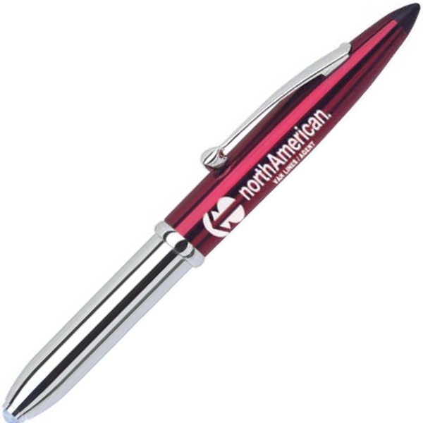 Metal cap-off ballpoint pen with a metallic colored cap, chrome-plated barrel,... from ASI 68190 Lungsal / Lungsal