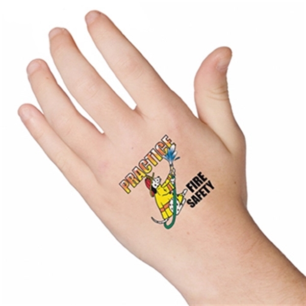 Practice Fire Safety temporary tattoo, designed to last on the skin... from ASI 43530 California Tattoos