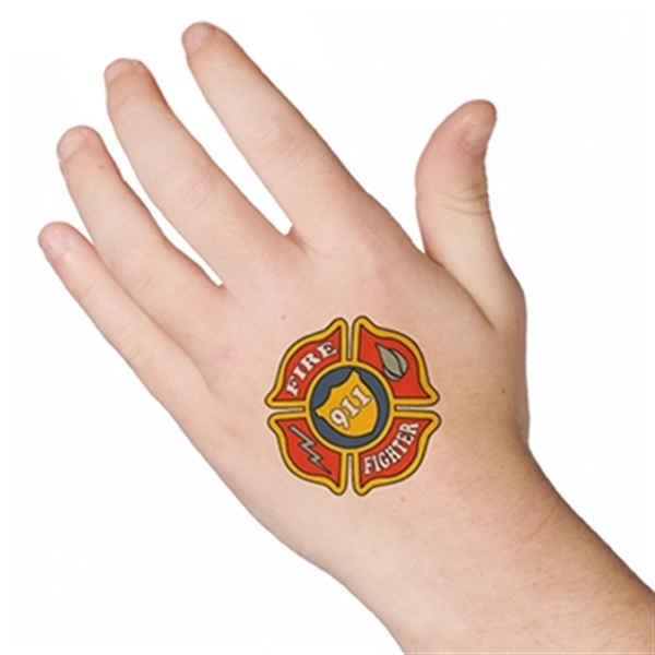 Promote safety with this firefighter patch tattoo-great for kids, volunteers &... from ASI 43530 California Tattoos