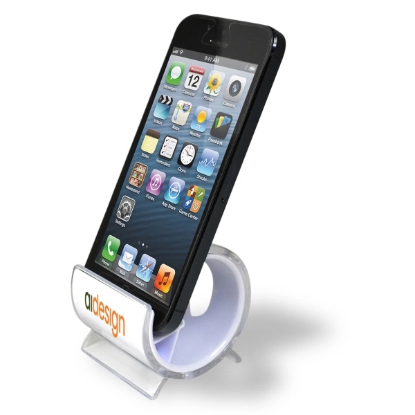 Curve cell phone stand for optimal viewing at any angle.... from ASI 40544 Binaco / Binaline