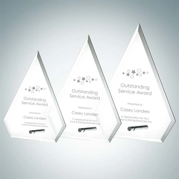 Beveled arrow award made of jade glass with a screw-in aluminum... from ASI 47791 Best Deal Awards