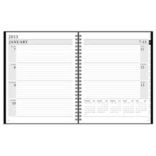 Wire-bound weekly planner with foil imprint and leatherette wraparound cover that... from ASI 91340 Journalbooks/Timeplanner Calendars