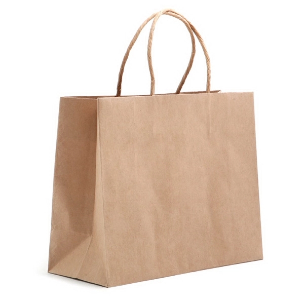 Kraft paper shopper, with unique foldover top and paper twist handles.... from ASI 92480 Uniflex / U F
