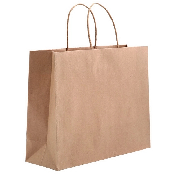 Kraft paper shopper, with unique foldover top and paper twist handles.... from ASI 92480 Uniflex / U F