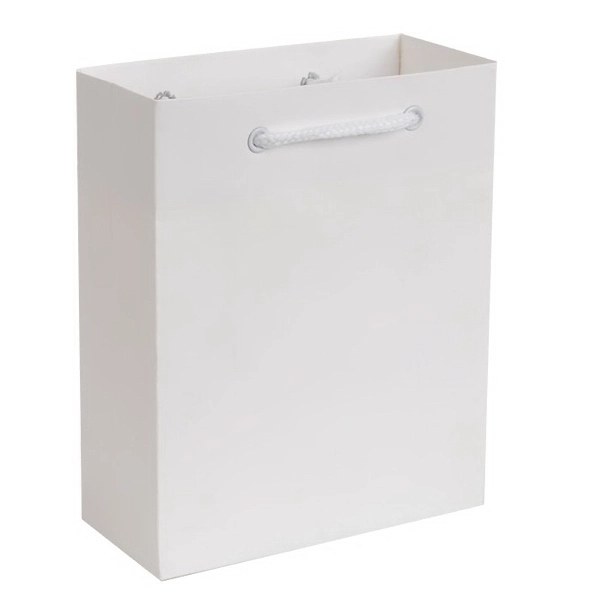 Matte laminated color laminate bag with macrame handles. 6" x 3'... from ASI 92480 Uniflex / U F