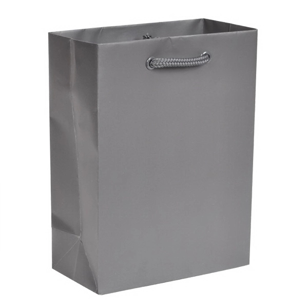 Matte laminated color laminate bag with macrame handles. 6" x 3'... from ASI 92480 Uniflex / U F