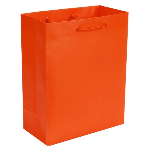 Matte Laminated color laminate bag with macrame handles. 8" x 4"... from ASI 92480 Uniflex / U F