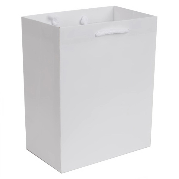 Matte Laminated color laminate bag with macrame handles. 8" x 4"... from ASI 92480 Uniflex / U F