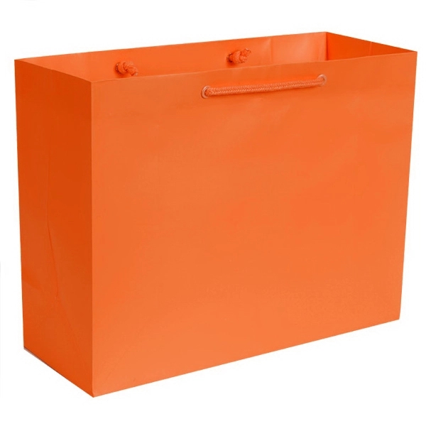 Matte Laminated color laminate bag with macrame handles. 13" x 5"... from ASI 92480 Uniflex / U F