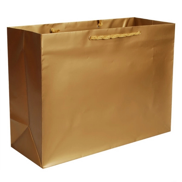 Matte Laminated color laminate bag with macrame handles. 16" x 6"... from ASI 92480 Uniflex / U F