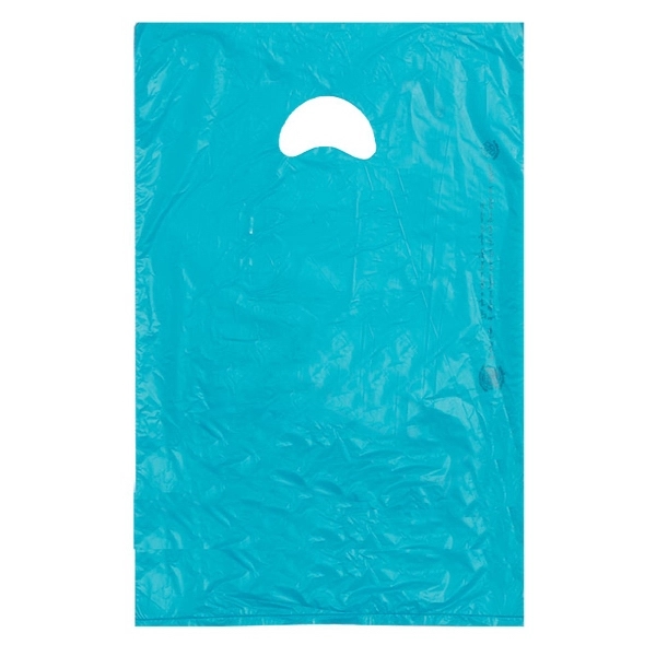 Plastic merchandise bag with die cut handle, 12" x 3" x... from ASI 92480 Uniflex / U F